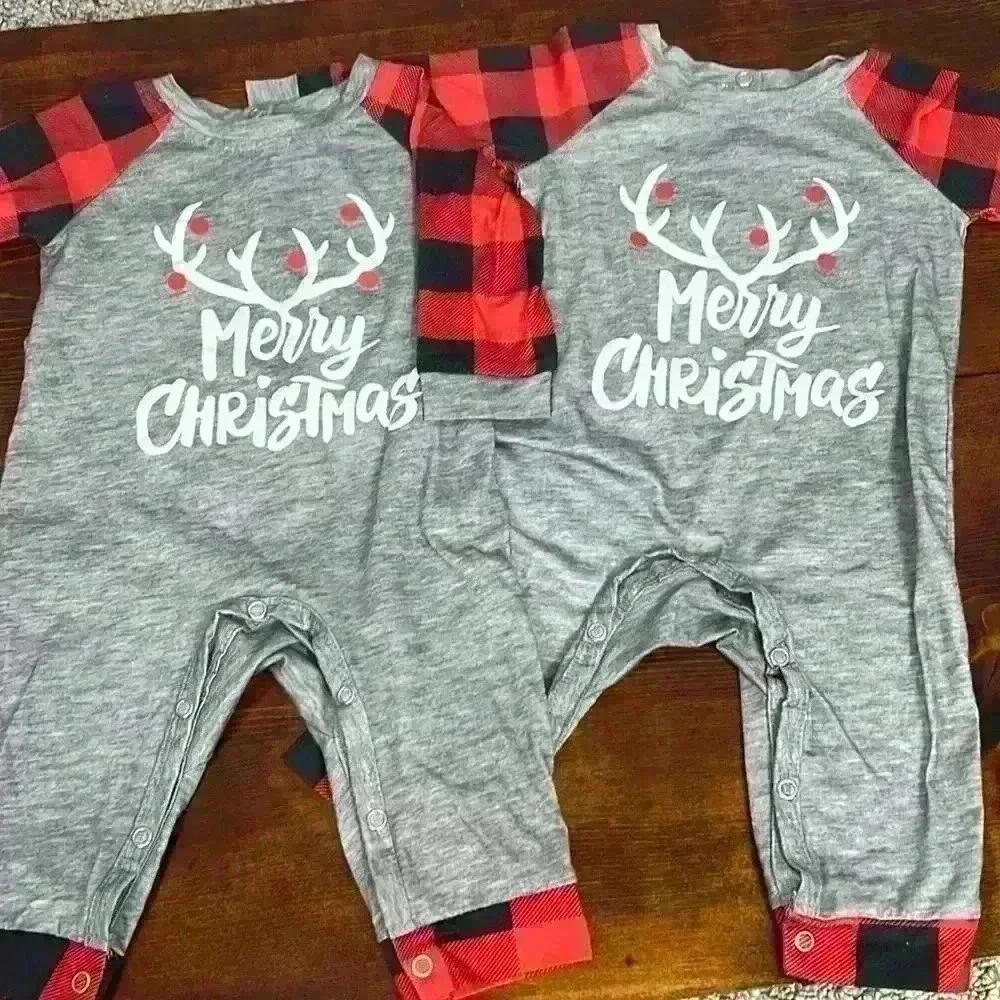 Matching Christmas Jammies | 3-6 Month Christmas Jammies | Twin Bundle! - Picture 1 of 6